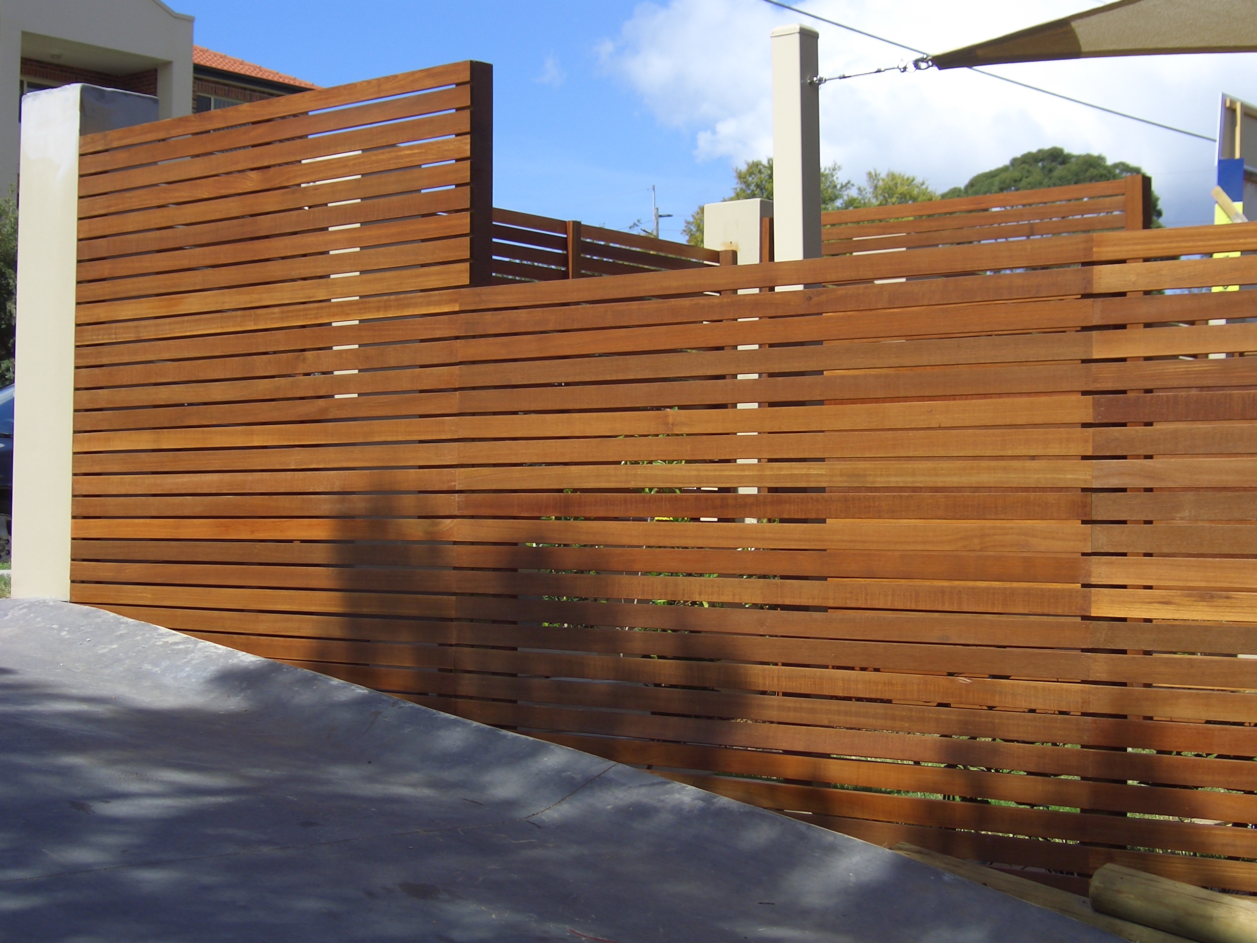 Well constructed privacy screening, showing the quality of the timber used 
